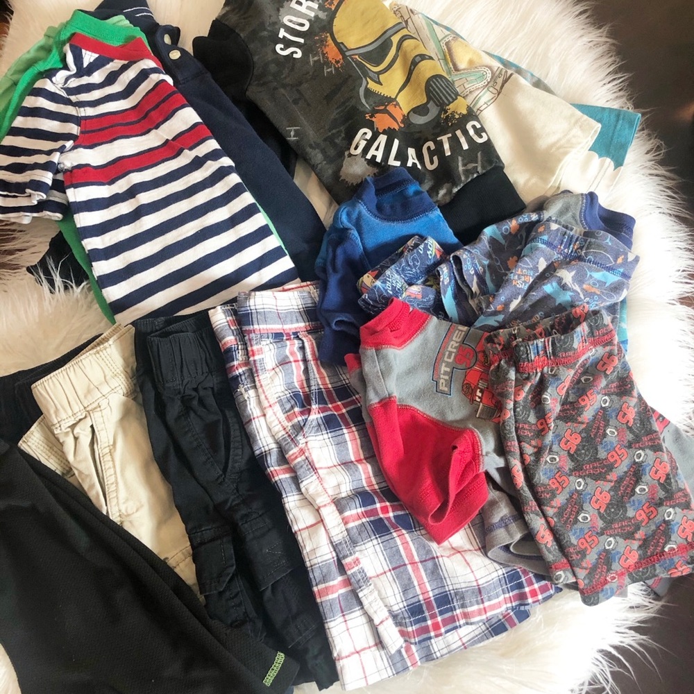 Boy Size 4/4T Tops and Bottoms 19 Piece Bundle